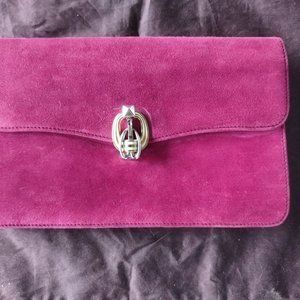 Authentic Vintage Gucci Burgandy Suede Clutch Bag Purse
